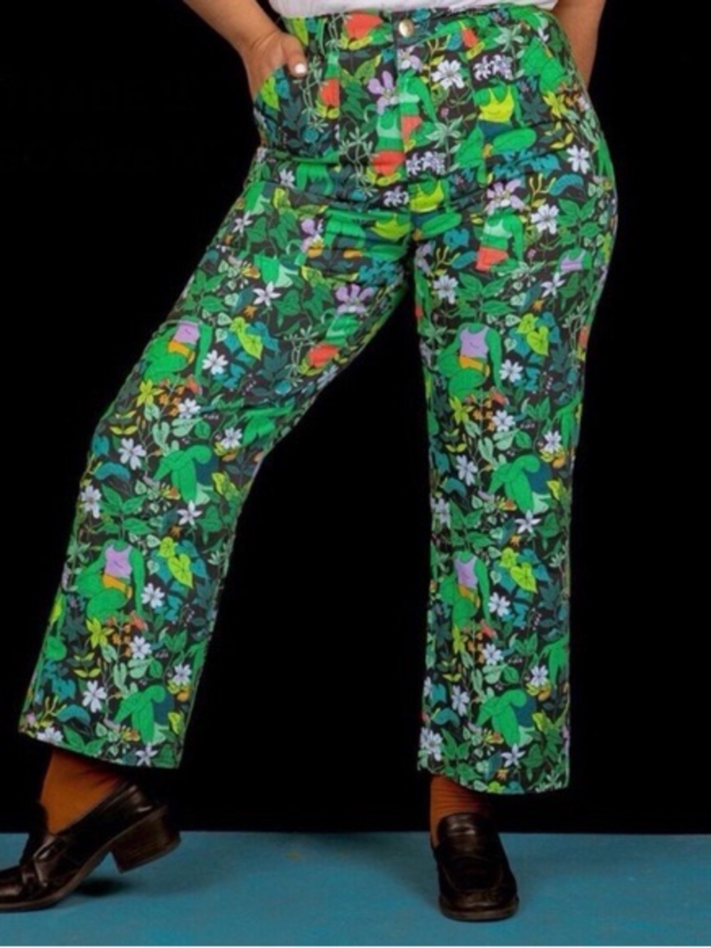 Big Bud Press x Lisa Hanawalt Plant Babe Work Pants Sz 2XS XXS